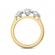 FlyerFit® 14K Yellow and 14K White Gold Three Stone Engagement Ring