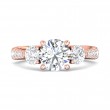 FlyerFit® 14K Pink Gold Three Stone Engagement Ring