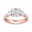 FlyerFit® 14K Pink Gold Three Stone Engagement Ring