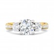 FlyerFit® 14K Yellow and 14K White Gold Three Stone Engagement Ring