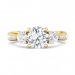 FlyerFit® 18K Yellow Gold Three Stone Engagement Ring
