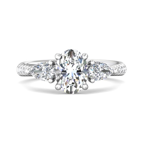 FlyerFit&reg; Platinum Three Stone Engagement Ring
