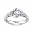 FlyerFit® 14K White Gold Three Stone Engagement Ring