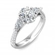 FlyerFit® 14K White Gold Three Stone Engagement Ring