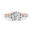 FlyerFit® 14K Pink Gold Three Stone Engagement Ring