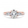 FlyerFit® 14K Pink Gold Three Stone Engagement Ring