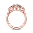 FlyerFit® 14K Pink Gold Three Stone Engagement Ring