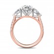 FlyerFit® 14K Pink Gold Shank And White Gold Top Three Stone Engagement Ring