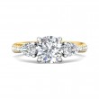 FlyerFit® 14K Yellow and 14K White Gold Three Stone Engagement Ring