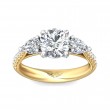 FlyerFit® 14K Yellow and 14K White Gold Three Stone Engagement Ring