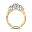 FlyerFit® 14K Yellow and 14K White Gold Three Stone Engagement Ring