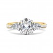 FlyerFit® 14K Yellow and 14K White Gold Three Stone Engagement Ring