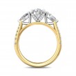FlyerFit® 14K Yellow and 14K White Gold Three Stone Engagement Ring