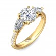FlyerFit® 14K Yellow Gold Three Stone Engagement Ring