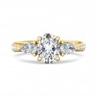 FlyerFit® 18K Yellow Gold Three Stone Engagement Ring