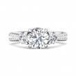 FlyerFit® 14K White Gold Three Stone Engagement Ring