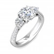 FlyerFit® 14K White Gold Three Stone Engagement Ring