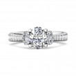 FlyerFit® 18K White Gold Three Stone Engagement Ring