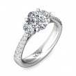 FlyerFit® 18K White Gold Three Stone Engagement Ring