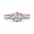 FlyerFit® 18K Pink Gold Three Stone Engagement Ring