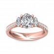 FlyerFit® 18K Pink Gold Three Stone Engagement Ring