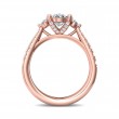 FlyerFit® 18K Pink Gold Three Stone Engagement Ring