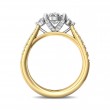 FlyerFit® 18K Yellow Gold Shank And White Gold Top Three Stone Engagement Ring