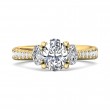 FlyerFit® 18K Yellow Gold Three Stone Engagement Ring