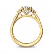 FlyerFit® 18K Yellow Gold Three Stone Engagement Ring