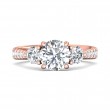 FlyerFit® 14K Pink Gold Three Stone Engagement Ring