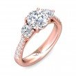 FlyerFit® 14K Pink Gold Three Stone Engagement Ring