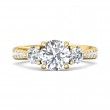FlyerFit® 14K Yellow Gold Three Stone Engagement Ring