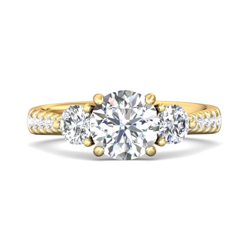 FlyerFit&reg; 14K Yellow Gold Three Stone Engagement Ring