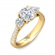 FlyerFit® 14K Yellow Gold Three Stone Engagement Ring