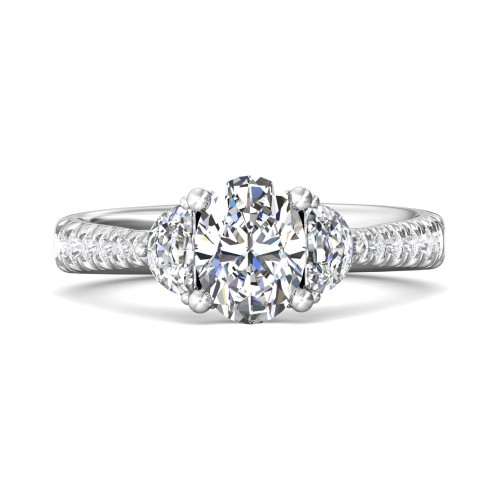 FlyerFit&reg; Platinum Three Stone Engagement Ring