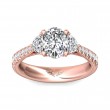 FlyerFit® 14K Pink Gold Three Stone Engagement Ring