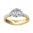 FlyerFit® 18K Yellow Gold Shank And White Gold Top Three Stone Engagement Ring