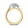FlyerFit® 18K Yellow Gold Shank And White Gold Top Three Stone Engagement Ring