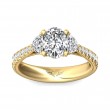FlyerFit® 18K Yellow Gold Three Stone Engagement Ring