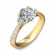 FlyerFit® 18K Yellow Gold Three Stone Engagement Ring
