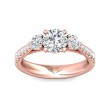 FlyerFit® 14K Pink Gold Three Stone Engagement Ring