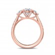 FlyerFit® 14K Pink Gold Three Stone Engagement Ring