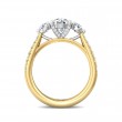 FlyerFit® 18K Yellow Gold Shank And White Gold Top Three Stone Engagement Ring
