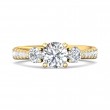 FlyerFit® 14K Yellow Gold Three Stone Engagement Ring