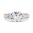 FlyerFit® 18K Pink Gold Shank And White Gold Top Encore Engagement Ring
