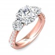 FlyerFit® 18K Pink Gold Shank And White Gold Top Encore Engagement Ring