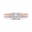 FlyerFit® 14K Pink Gold Three Stone Engagement Ring