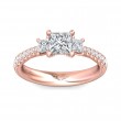 FlyerFit® 14K Pink Gold Three Stone Engagement Ring