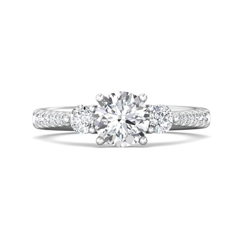 FlyerFit® Platinum Three Stone Engagement Ring