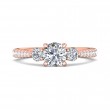 FlyerFit® 18K Pink Gold Three Stone Engagement Ring